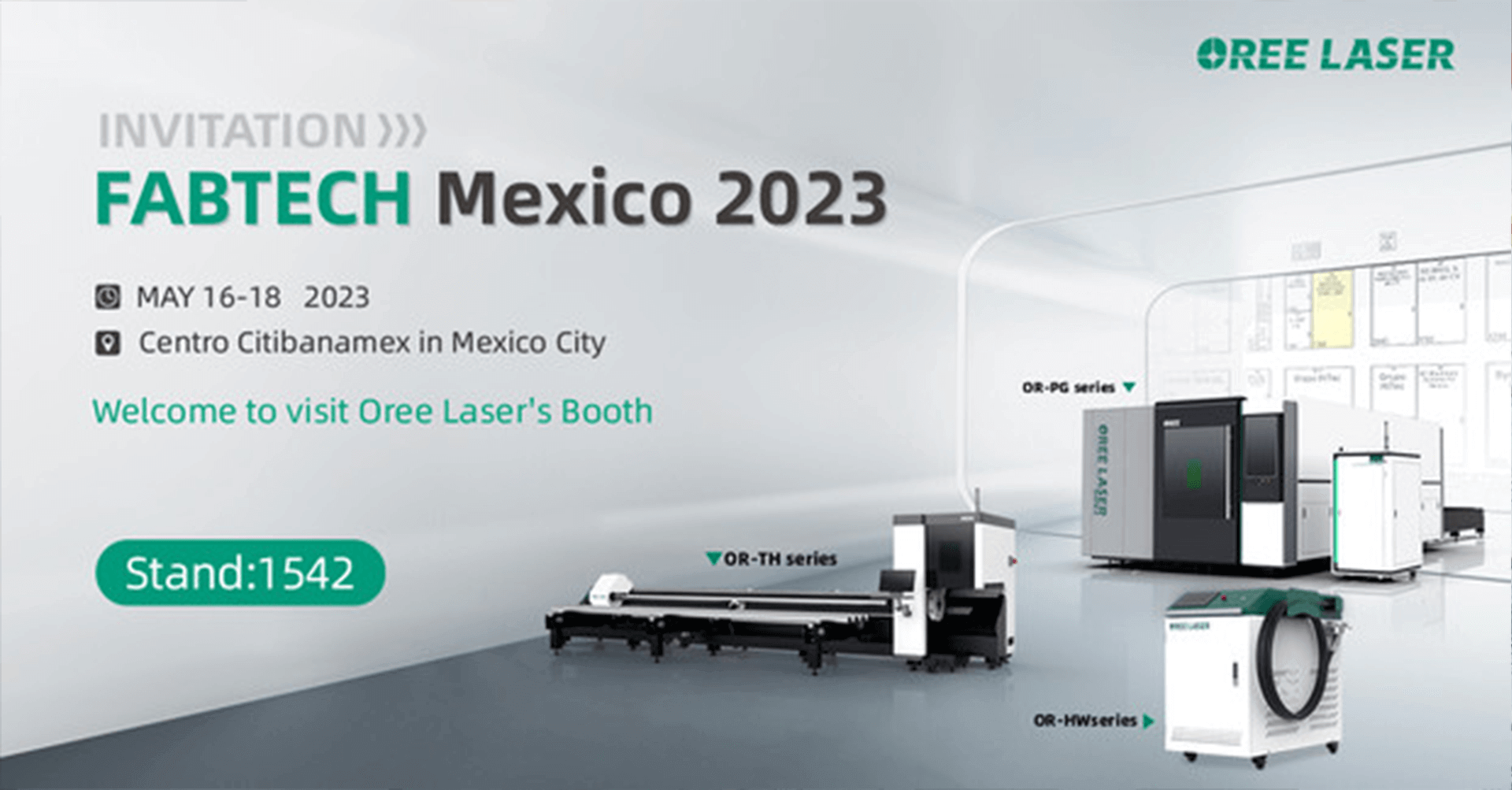 OREE LASER는 FABTECH 2023 Mexico가 5월 16일부터 5월 18일까지 개최되며 OREE Laser가 참석한다고 발표하게 되어 기쁩니다.
